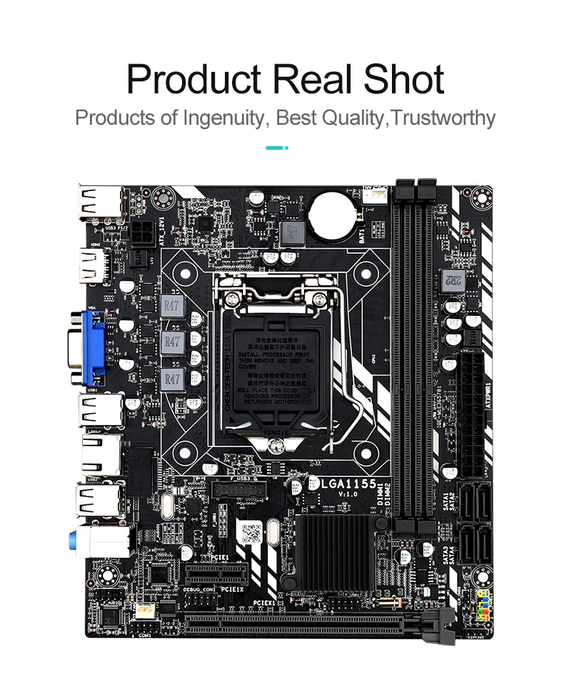 Комплект материнской платы JINGSHA H61M LGA 1155 с процессором I3-3240 и DDR3 2*2 ГБ 4 ОЗУ 1333 МГц H61
