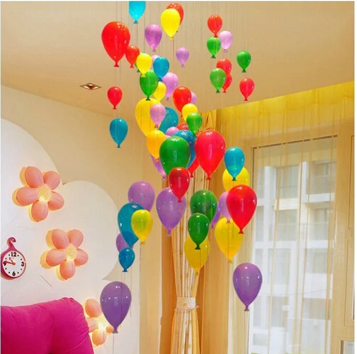 

Fashion Modern Led Children Bedroom Colorful Balloon Pendant Light Multicolour Glass Ball Dining Room Stair Droplight Lamp Drop