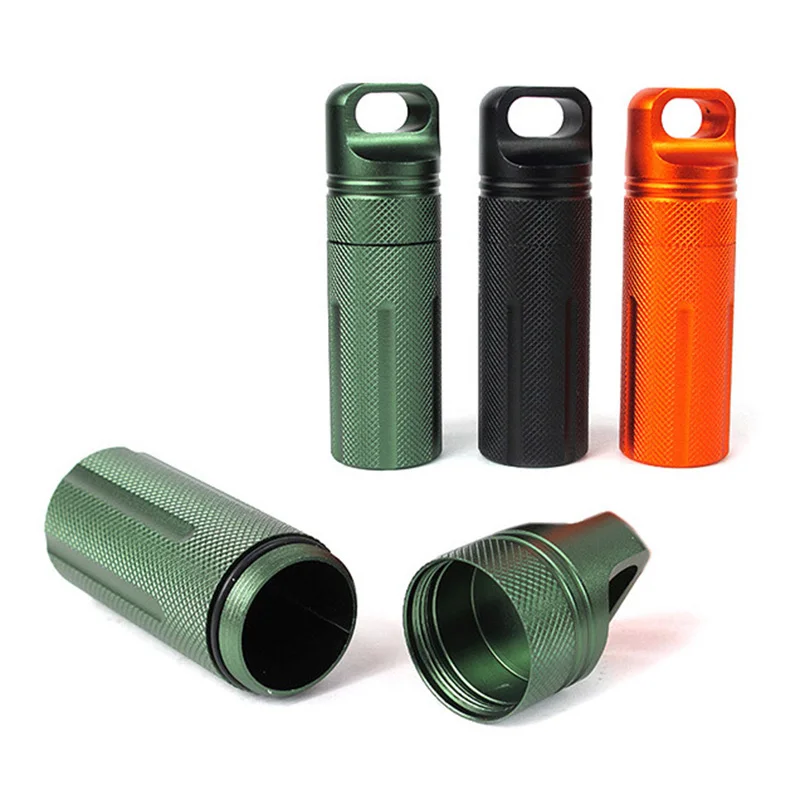 Aluminium Alloy Survival Edc Waterproof Capsule Seal Bottle Case Container Holder Tool Fit for Width Under 30mm Webbing | Спорт и