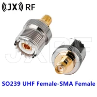 2pcs so239 uhf female to sma female rf coaxial connector adapter sma to uhf so239