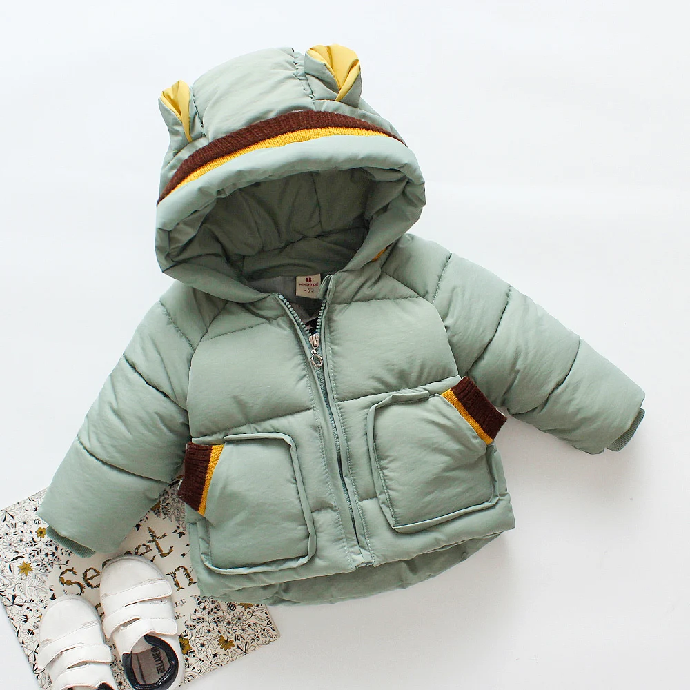 Плотное теплое детское зимнее пальто Верхняя одежда с хлопковой подкладкой для