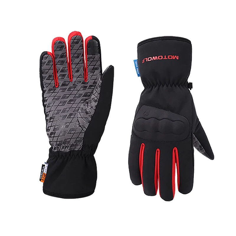 Зимние мотоциклетные перчатки красные Оригинальные спортивные гоночные для