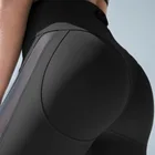 Новые сексуальные черные сетчатые спортивные тянущиеся леггинсы, женские леггинсы с эластичным поясом, Леггинсы пуш-ап для фитнеса