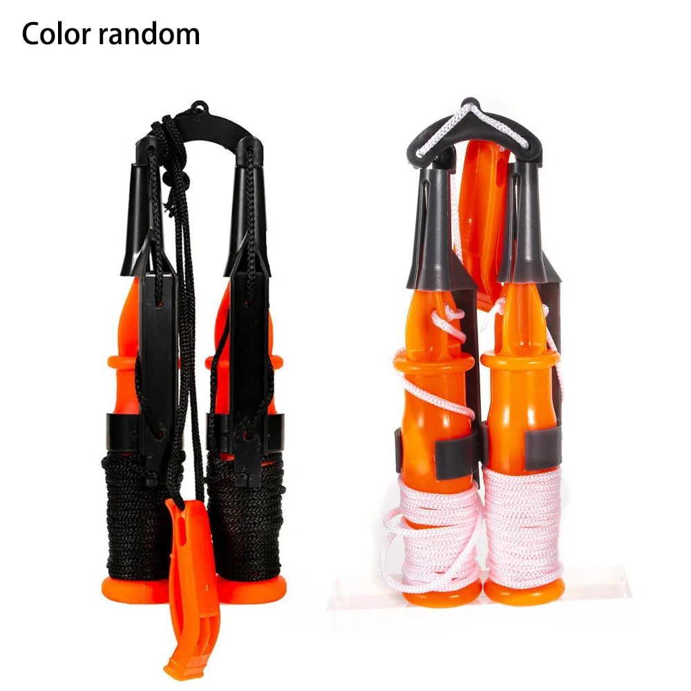 

1Pc Ice Fishing Safety Pick Stainless Steel Outdoor Life Saving Dual Handheld Spikes Life Preserver With Lanyard Fish Tackle