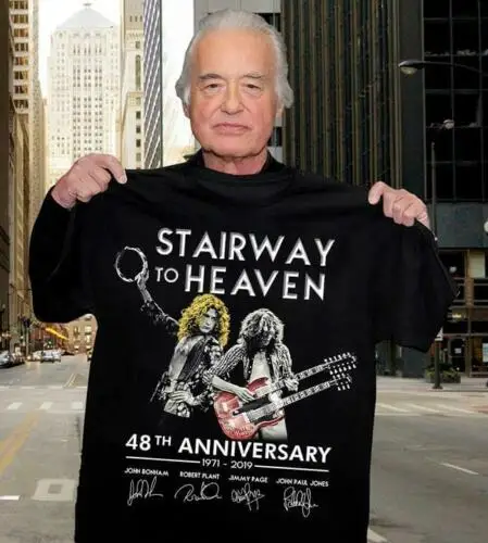 Led Zeppelin Stairway To Heaven 48-я Юбилейная футболка черный хлопок Мужская Уличная размер S-3XL