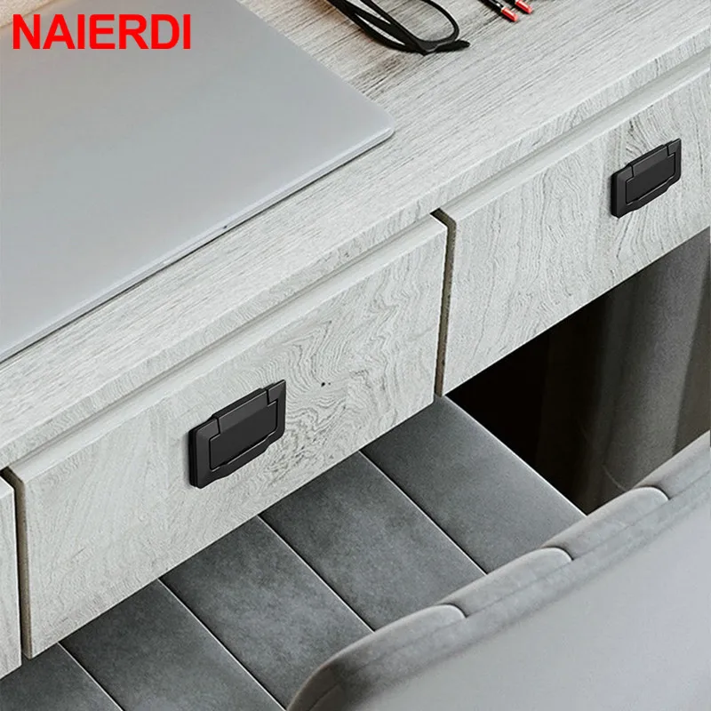 Современные скрытые ручки для шкафа NAIERDI ручка из цинкового сплава кухонный шкаф