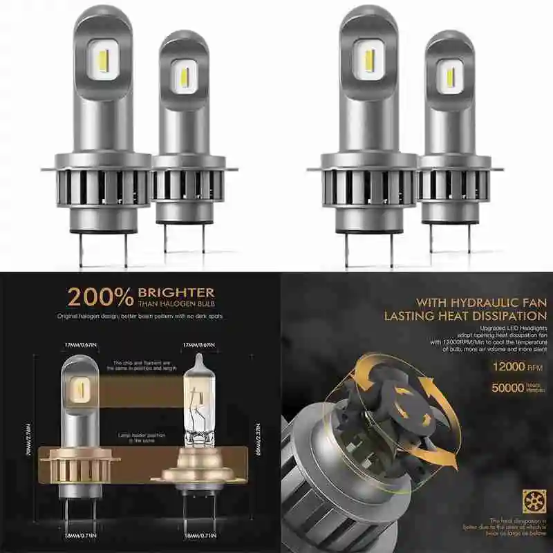 

New Fanless LED Headlight Bulbs H7 LED D1SD3S Car Low Light Fog High H5B1