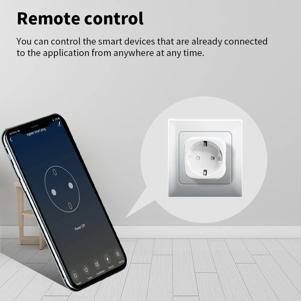 Smart Plug Zigbee розетка ЕС 16A Мощность монитор Функция времени Tuya приложения SmartLife