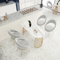 nordic style 140cm dining table with 2 single and 1 double meilin chairs customizable marble desks soft round stools furnitures
