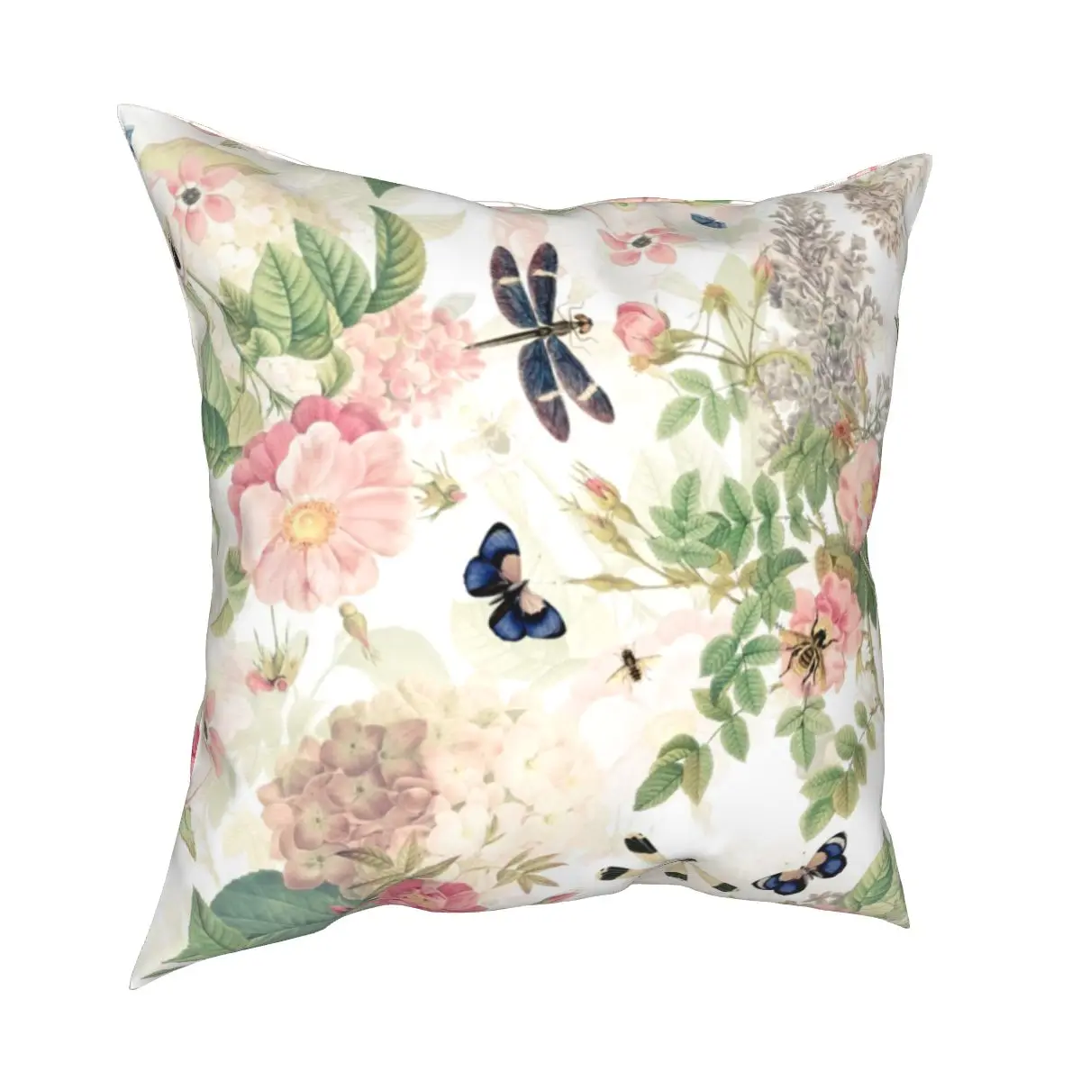 

Vintage Roses Spring Flower Pattern Pillowcase Printed Polyester Cushion Cover Gift Chinese Throw Pillow Case Cover Home