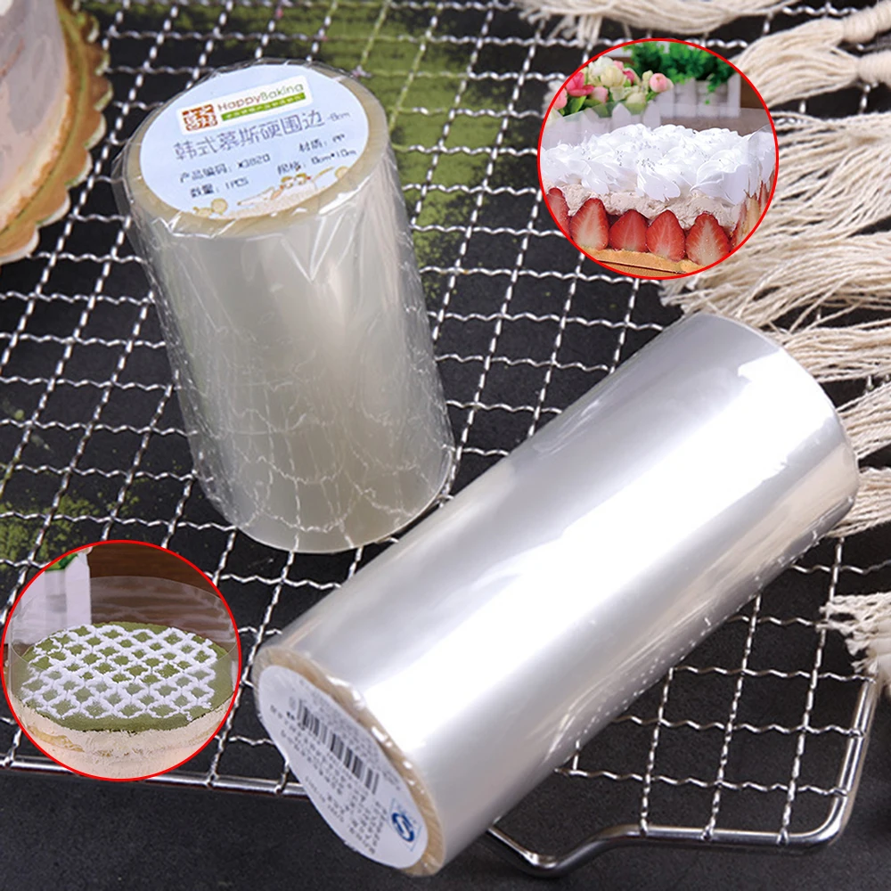 

1 Roll Of Transparent Cake Collar Kitchen Bake Acetate Fiber Cake Chocolate Candy Wrap Around Film 15cm*10m
