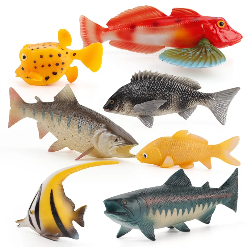 

Simulation Solid Freshwater Fish Toy Plastic Puffer Tuna Action Figures Educational Toy for Children Kid Christmas Gift