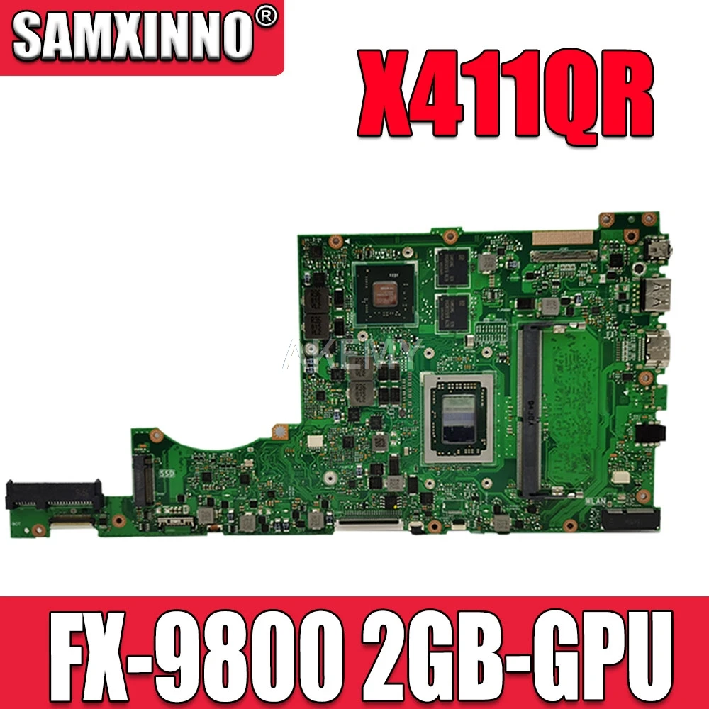 X411QR материнская плата с FX 9800 2 7 МГц 3 6 4 ГБ/RAM 2GB GPU для ASUS X411Q X411 ноутбука