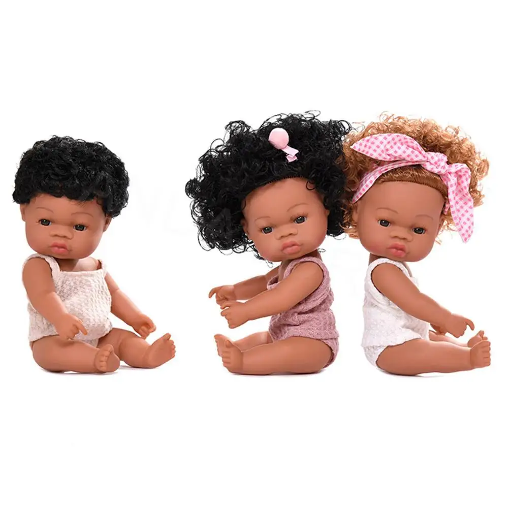 

Black Doll Vinyl Doll Toys Soothing Play House Simulation Dolls Elf on The Shelf Doll Toys for Girls Makeup