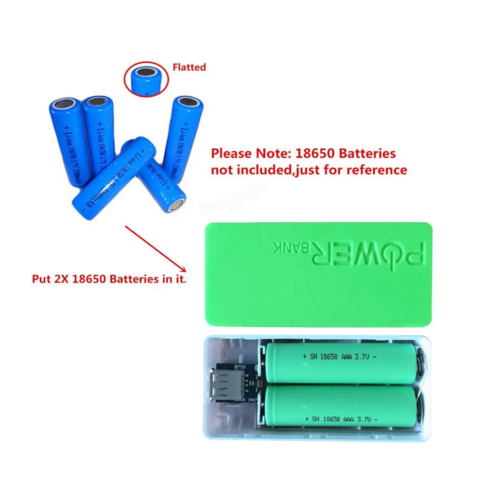 5600 мАч 2x18650 USB внешний аккумулятор зарядное устройство чехол DIY коробка для iPhone