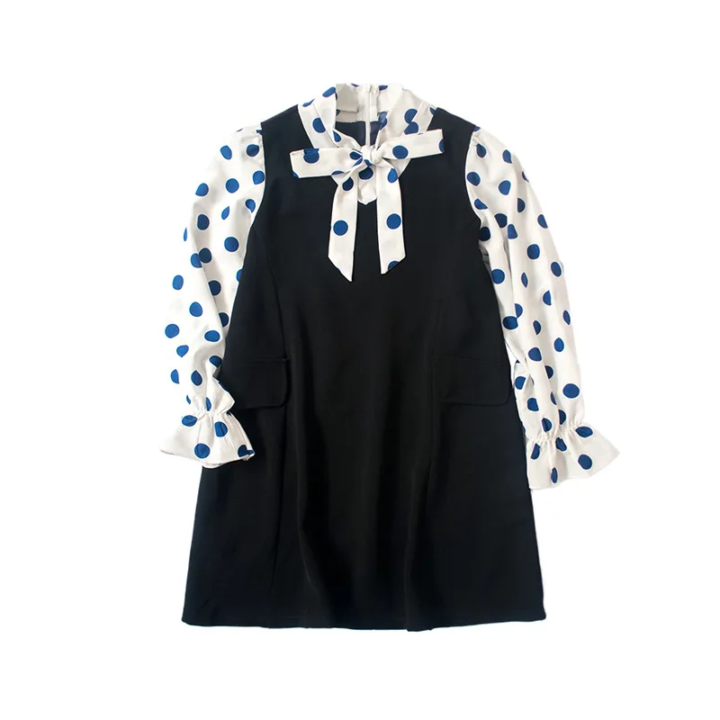 

Girls Dress 2020 New Children's Costumes Fashion Fashion Dot Chiffon Princess Dress for Kids Clothes 8 10 12 Years Child Dresses