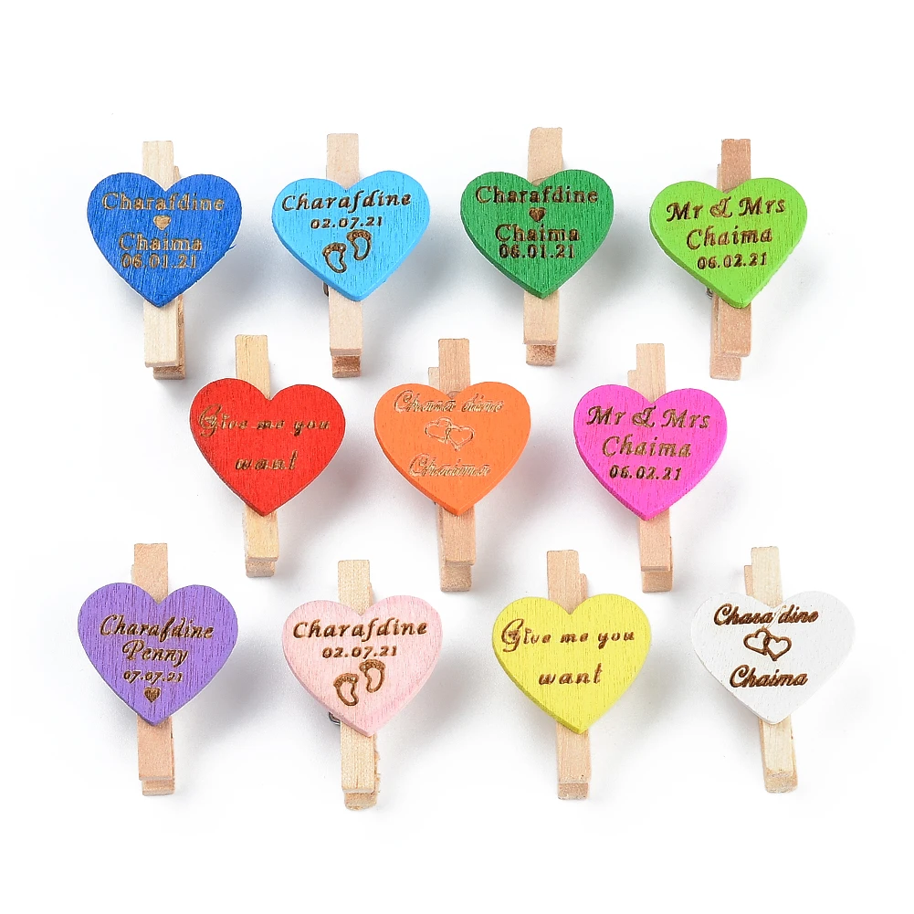 

50 Personalized Carved Love Decoration Photo Holders,Used For Weddings, Birthday Parties, Baby Gifts, School Baptisms