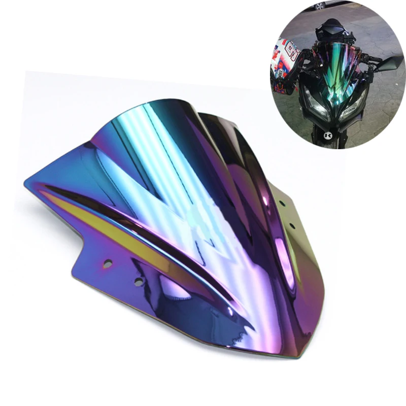 Дефлектор ветрового стекла мотоцикла с двойными пузырьками для Kawasaki Ninja 300 250