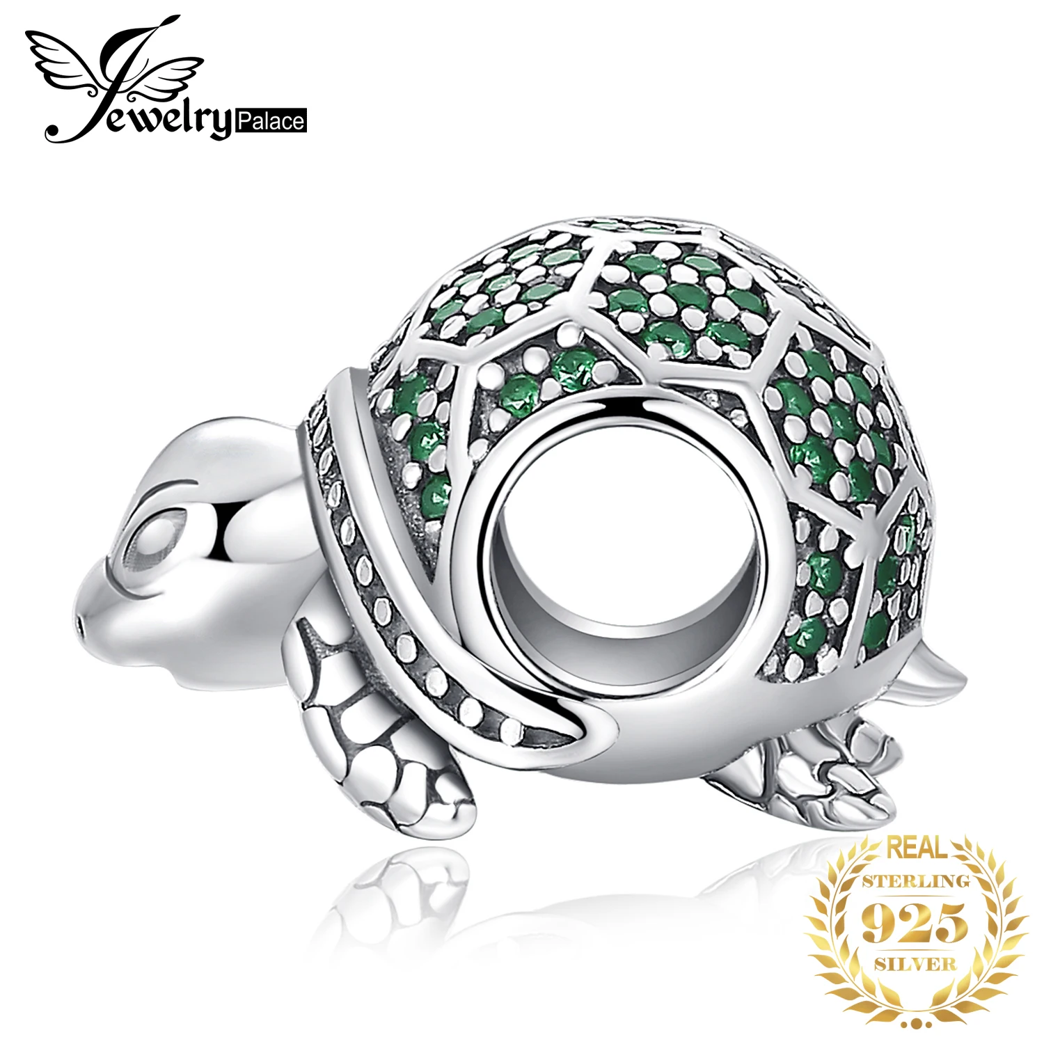 JewelryPalace Ocean животных Черепаха нано русский имитации Изумрудный 925 пробы