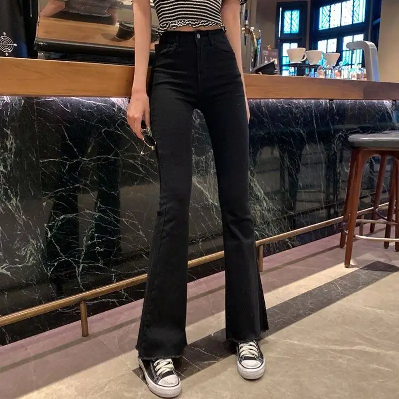 Женские джинсовые брюки бриджи с высокой талией и прямыми штанинами женские