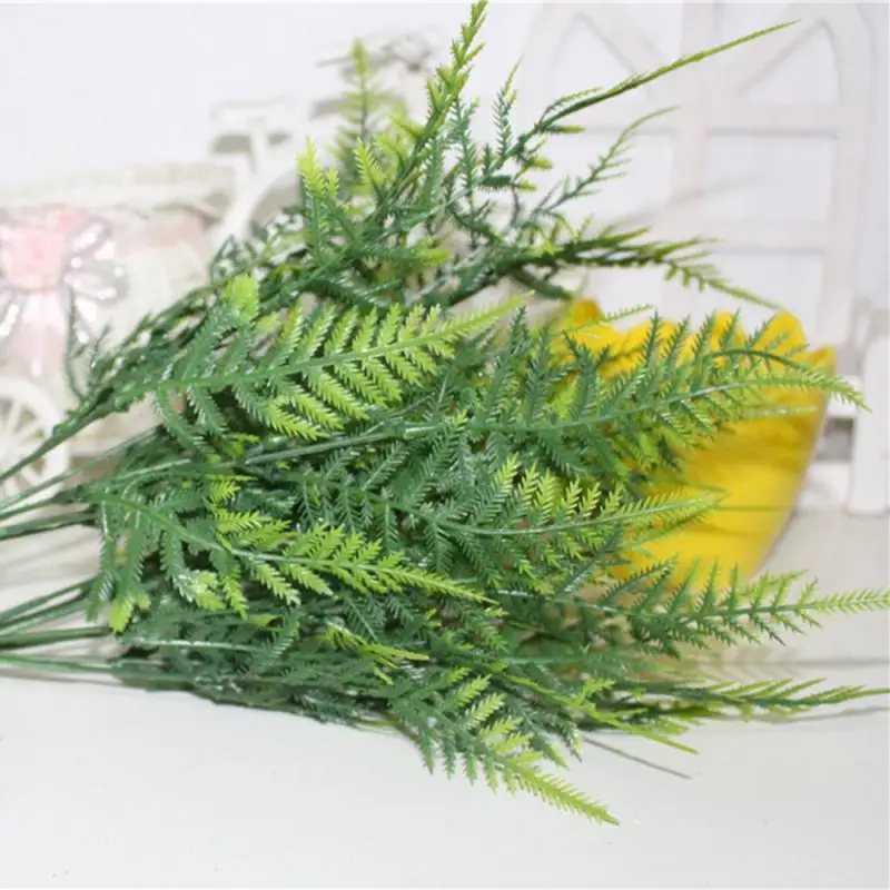 

38cm Asparagus Fern Bush Plants 7 Stems Artificial Tree Branches Plastic Fake Leaves Green Plant For Home Garden Office Decor