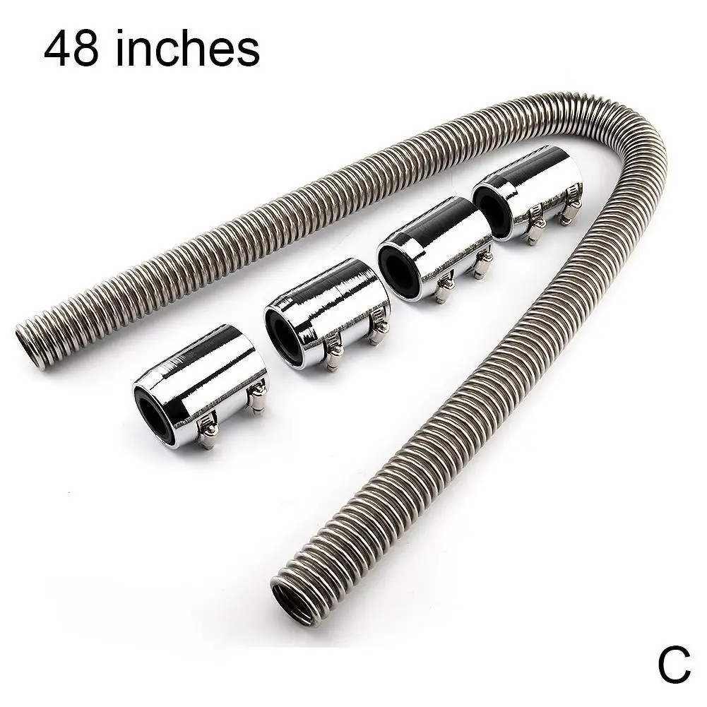 

24" 36'' 48'' Car Radiator Hose Auto Tube Kit Accessories Aluminium Steel Upper Lower Flexible With Cap Clamp Cooling Water Pipe