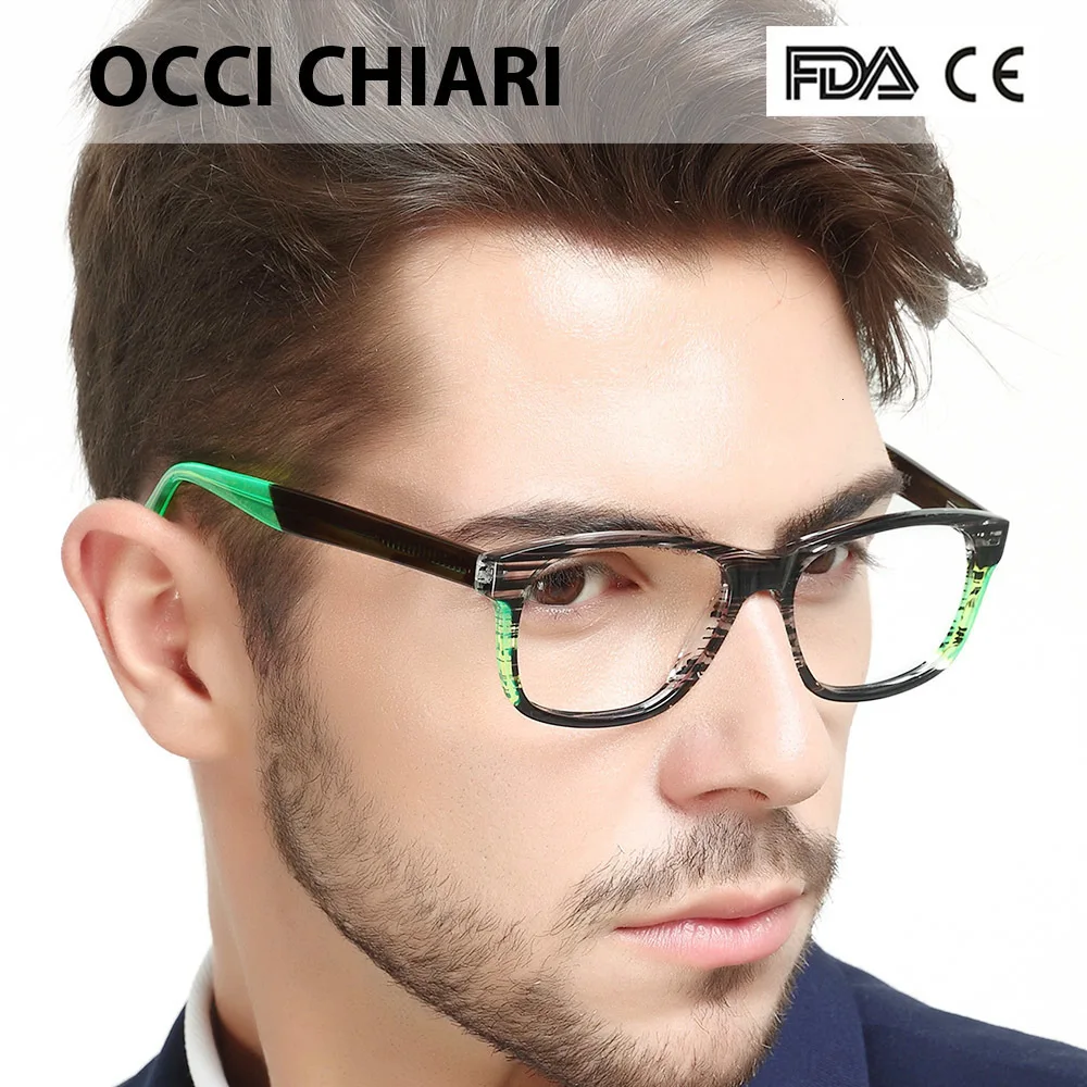 OCCI CHIARI, итальянский дизайн, спортивный стиль, мужские, по рецепту, ботаник, линзы, медицинские, оптические очки, модные очки, подарок, зеленый, синий, W-COICO