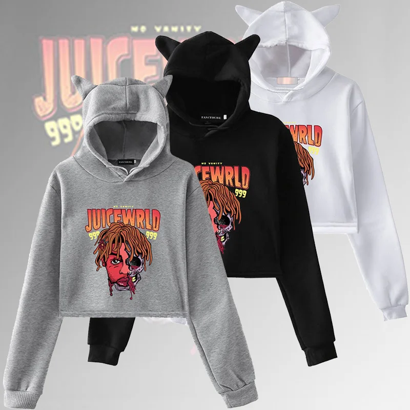 

Hip Hop Rapper Same Paragraph Hoodie Fashion Women Hoodies Sweatshirt Cat Ear New Hot Trend Casual Wear