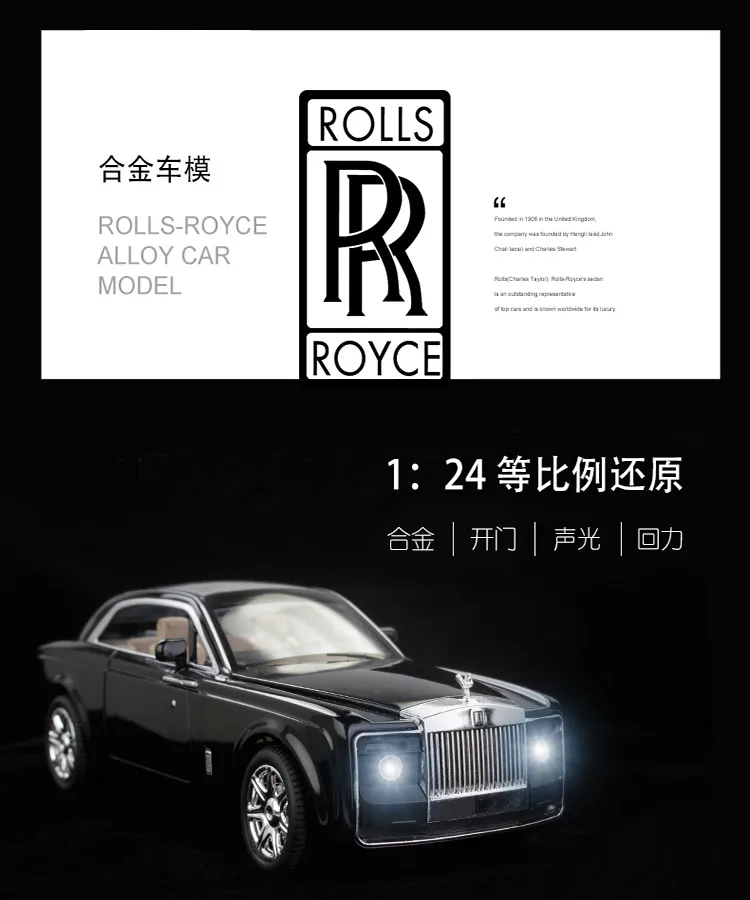 

Pull back lights 4 doors alloy car 1:24 model children's toy cars
