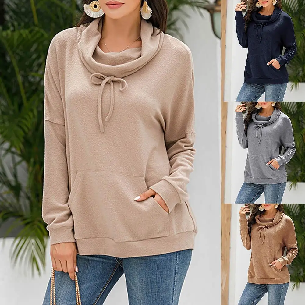 

Pocket Sweatshirt Pullover Blouse Hooded Plus Size Pockets Pullover bulk items wholesale lots hoodies women oversized sweatshirt