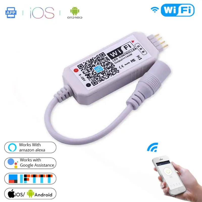 

DC5V 12V 24V RGB Led Wifi Controller RGBW RGBWW Bluetooth-compatible WiFi LED Controller For Led Strip Support Alexa Google Home