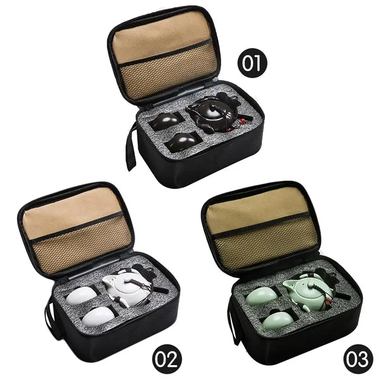 

Kung Fu Tea Set Ceramic Teapot Kettle Outdoor Travel Gaiwan Tea Cups Chinese Tea Pot Portable Tea Set Drinkware For Outdoor