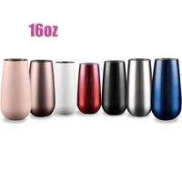 new tumbler champagne glass stainless steel red wine glass vacuum vacuum flask 6oz egg beer water glass gift