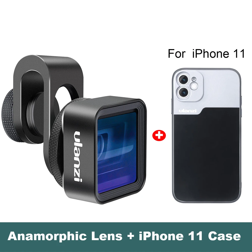 W iPhone 11 case Ulanzi анаморфный объектив для iPhone 11 Pro 1.33X широкоэкранный видео широкоформатный Slr фильм видеомейкер Универсальный телефон объектив - Цвет: W iPhone 11 case