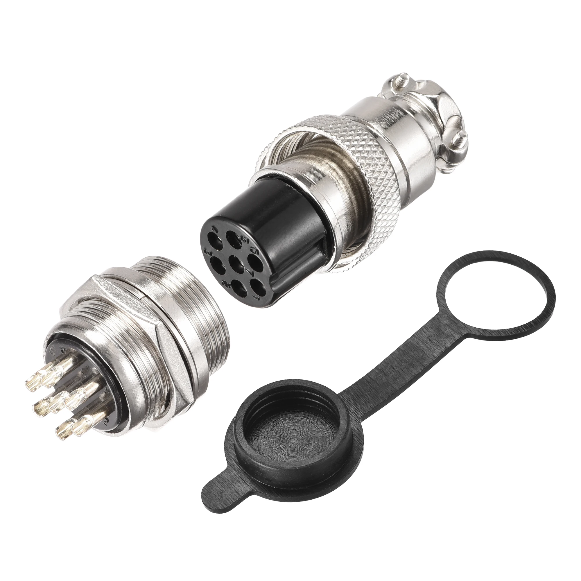 

Uxcell 20mm 7 Terminals 5A 150V GX20 Aviation Connector with Plug Cover 2 Sets