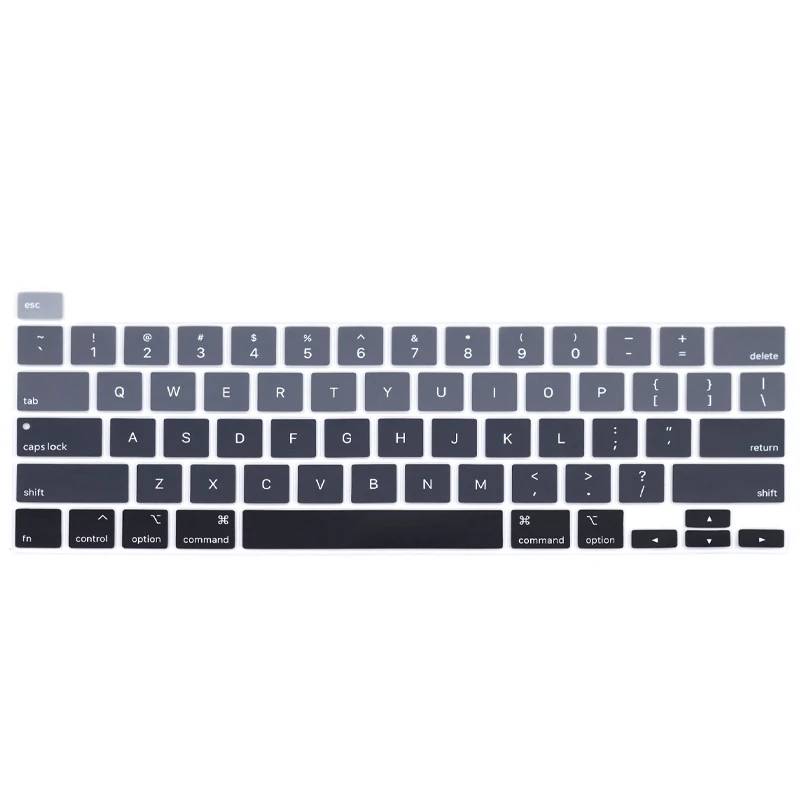 Ombre Grey HRH градиентные цвета радуги силиконовый чехол с английской клавиатурой для MacBook New Pro 16 дюймов Touch Bar и Touch ID A2141 - Цвет: Ombre Grey