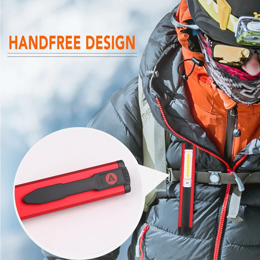 

Bright COB Work Light Portable Magnetic Work Lamp USB Rechargeable Flashlight LED Torch Inspection Lamp with Red/White Light