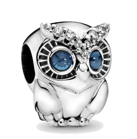 

Подвеска из серебра 925 пробы с бусинами, новое очарование со сверкающей совой, подходит для браслетов и ожерелий pandora, Женские Ювелирные изде...