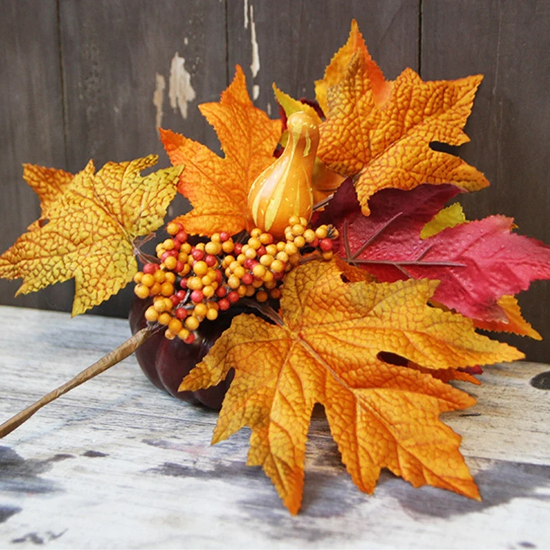 2 шт для хэллоуина украшения имитация кленовых веток искусственные фруктовые