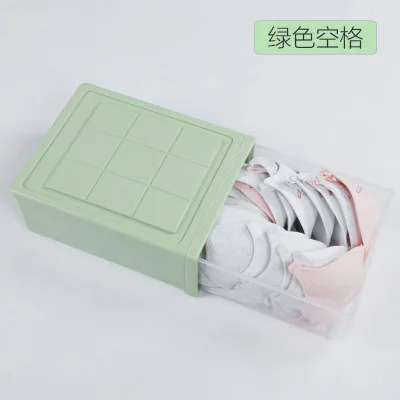 green 3 шт пластиковый ящик для хранения отсек ящик бюстгальтер нижнее белье носки шкаф для хранения утолщенный ящик для хранения Органайзер - Цвет: green