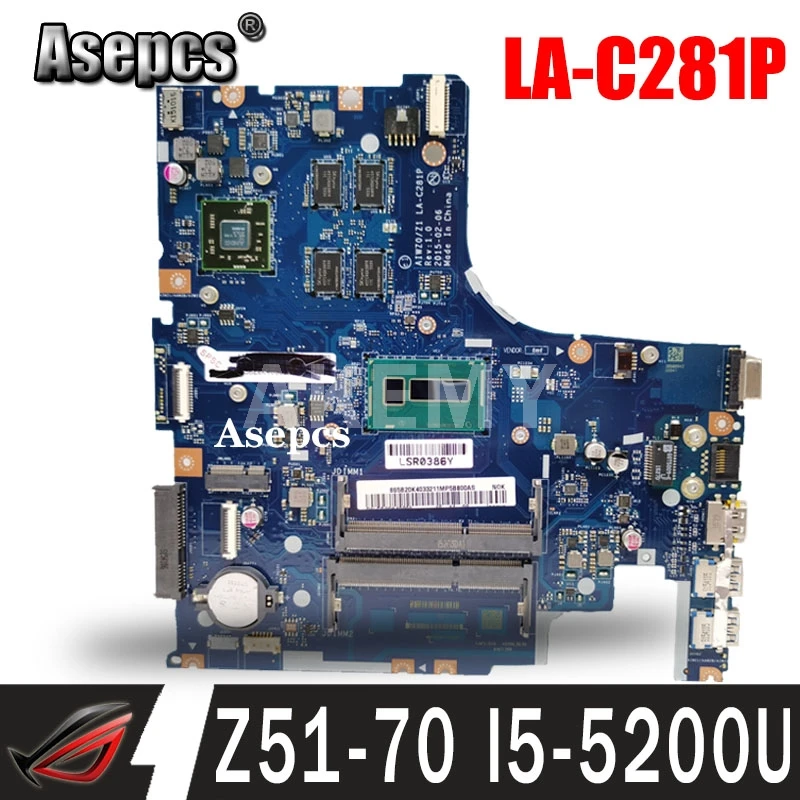 AIWZ0/Z1 LA C281P материнская плата для ноутбука Lenovo Z41 70 тест оригинальная I5 5200U R7