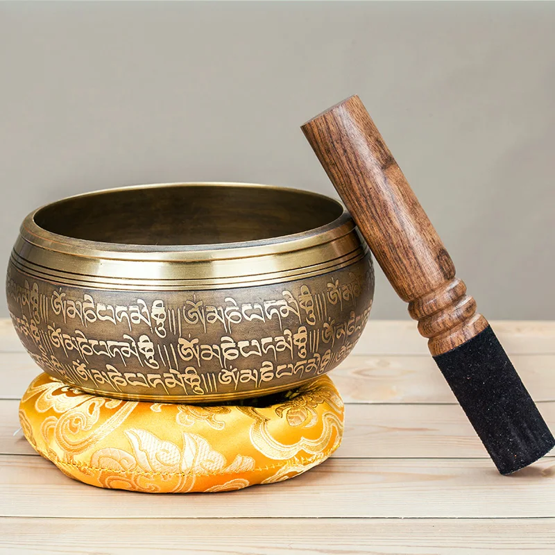 Чистая бронза непальская ручная буддийская чаша йога медитация звуковая терапия