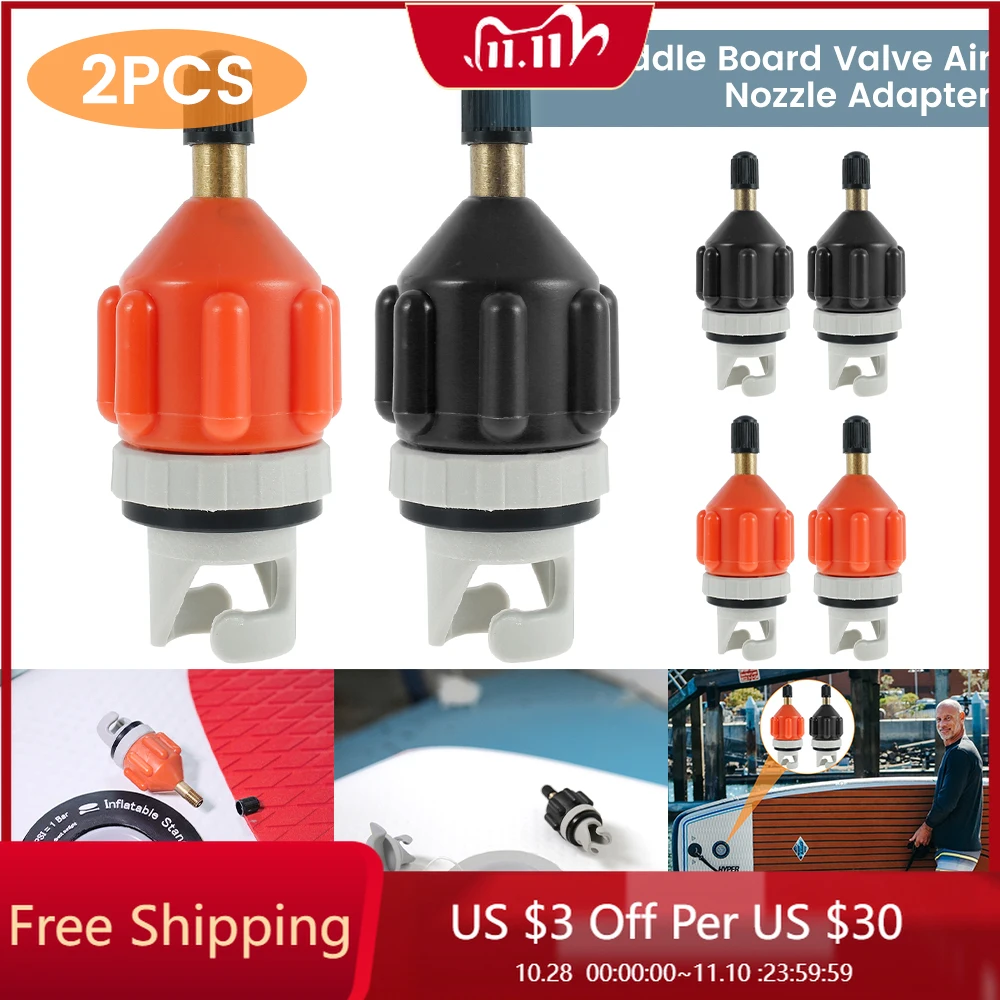 

2 PCS Durable Air Valve Adaptor Wear-resistant Rowing Boat Air Valve Adaptor Nylon Kayak Inflatable Pump Adapter for SUP Board
