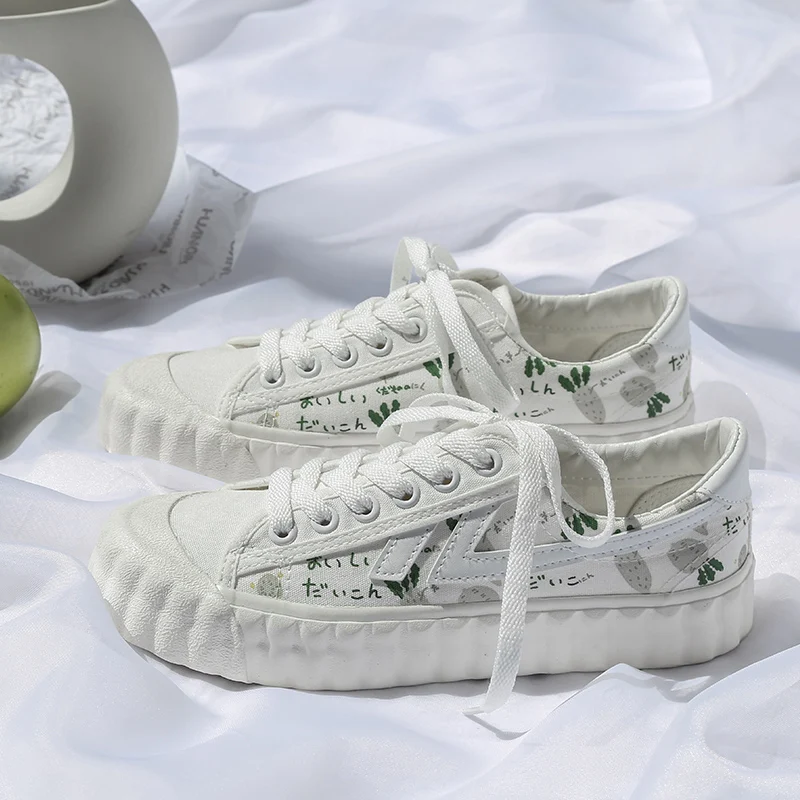 

Women Canvas Shoes Sneakers Women's Sports Shoes Running Cow White Kawaii 2021 Summer Spring Casual Flat Vintage College Student