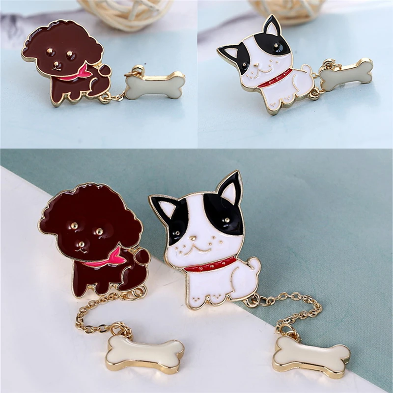 1 шт. броши лодка якорь кошка рыба собака животное плюшевый бульдог кость металл