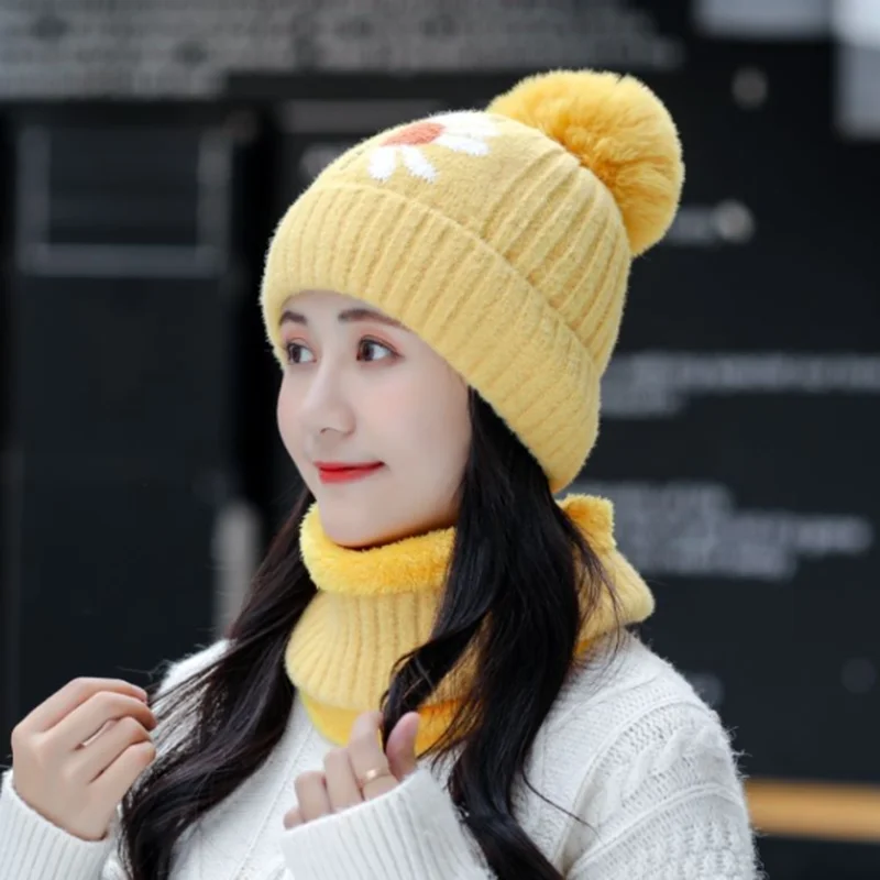 Новая зимняя шапка и шарф комплект ювелирных изделий для женщин осень зима