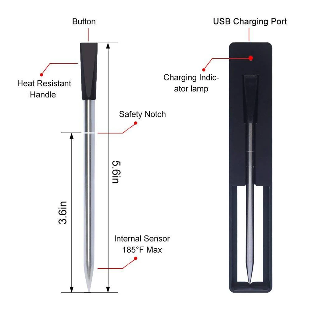 Беспроводной термометр для мяса стейка духовки гриля барбекю|Термометры и