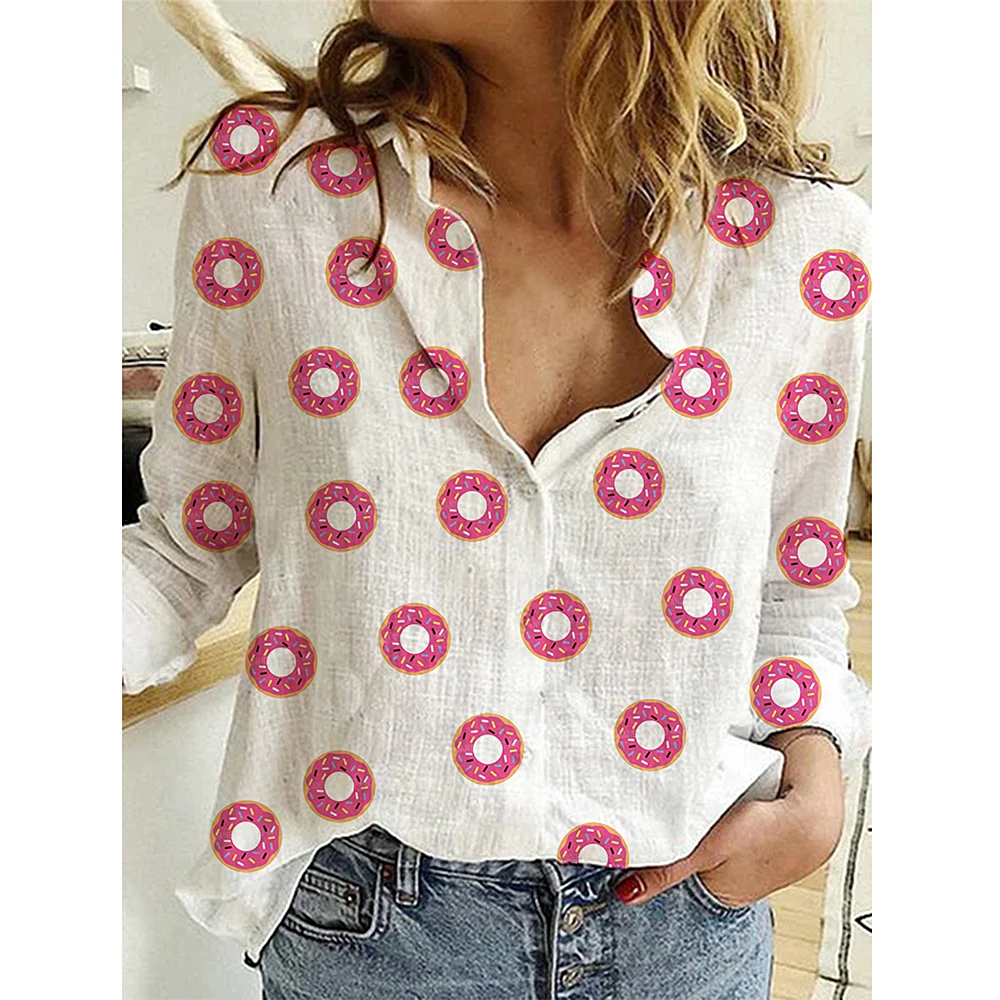Женская блузка 5XL с цветочным принтом и v образным вырезом повседневная Весенняя