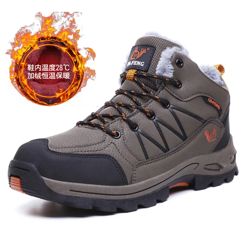 Мужские Теплые ботильоны на меху Черные резиновой подошве обувь для зимы 45 46 47 2019