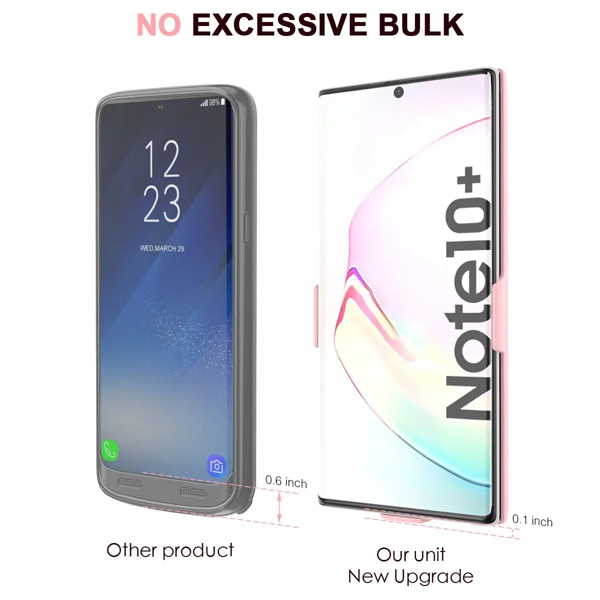 Для samsung Galaxy Note 10 Plus 7000 мАч зарядное устройство чехол внешнее резервное power Bank